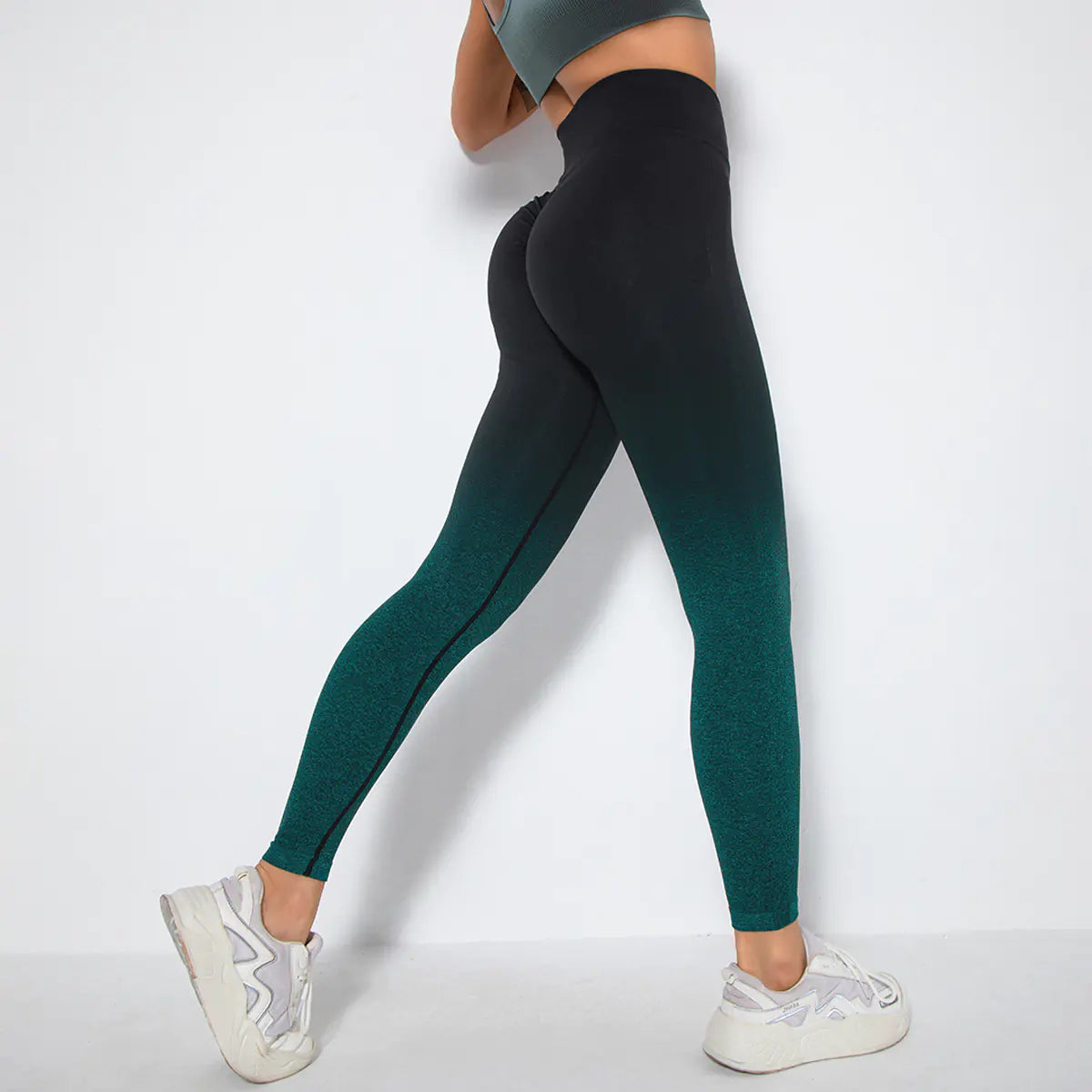 Seamless Gradient Smiley Yoga Pants for Women
