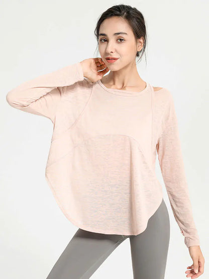 Loose Long Sleeve Yoga Crop Top for Women Fitness Wear