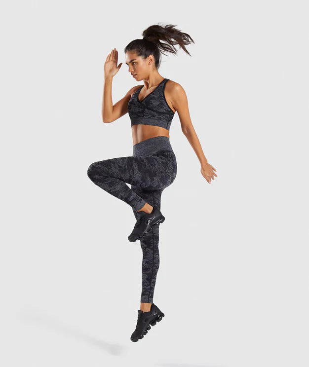 Camouflage Seamless Yoga Pants Set for Women