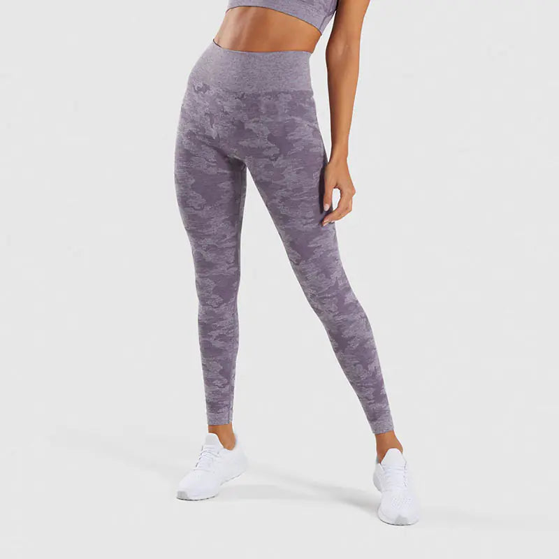 Camouflage Seamless Yoga Pants Set for Women