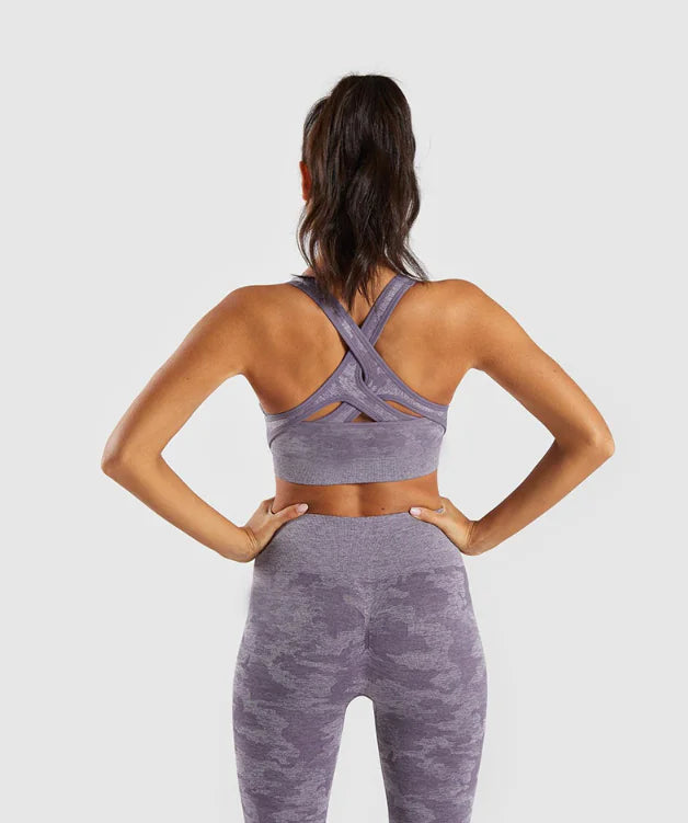 Camouflage Seamless Yoga Pants Set for Women