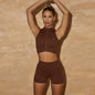 High Waist Fitness Shorts & Sports Bra Set for Women
