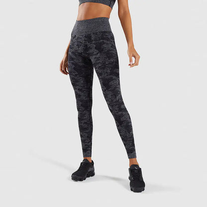 Camouflage Seamless Yoga Pants Set for Women