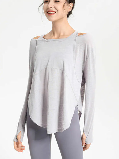 Loose Long Sleeve Yoga Crop Top for Women Fitness Wear