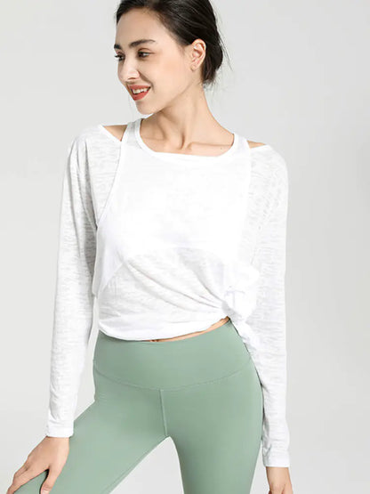 Loose Long Sleeve Yoga Crop Top for Women Fitness Wear