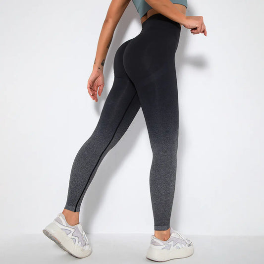 Seamless Gradient Smiley Yoga Pants for Women