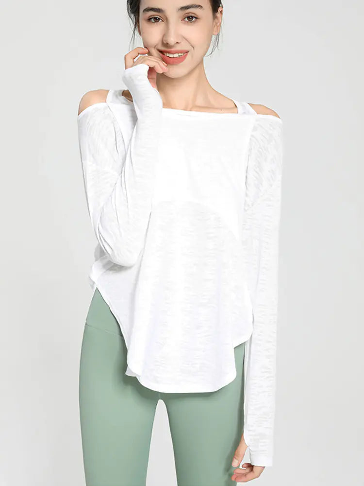 Loose Long Sleeve Yoga Crop Top for Women Fitness Wear