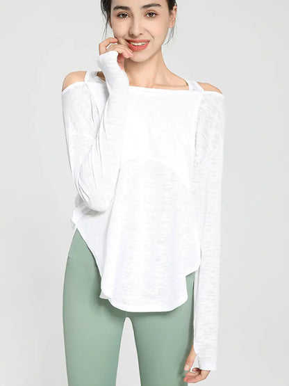 Loose Long Sleeve Yoga Crop Top for Women Fitness Wear
